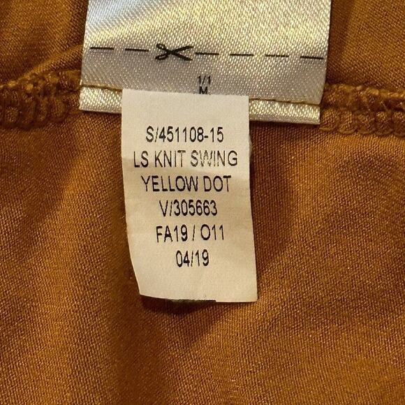 Old Navy Long Sleeve Midi Orange and White Polka Dot Medium Dress Size M - Picture 8 of 8